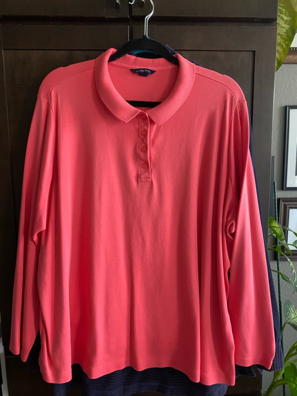Lands End 3X long sleeve polo shirt